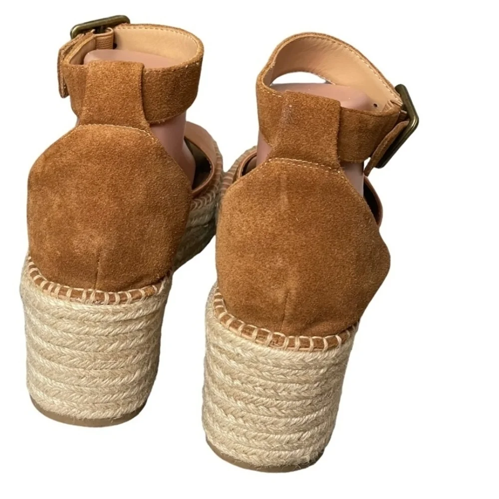 Soludos women's tan espadrille wedge sandals Positano size 9